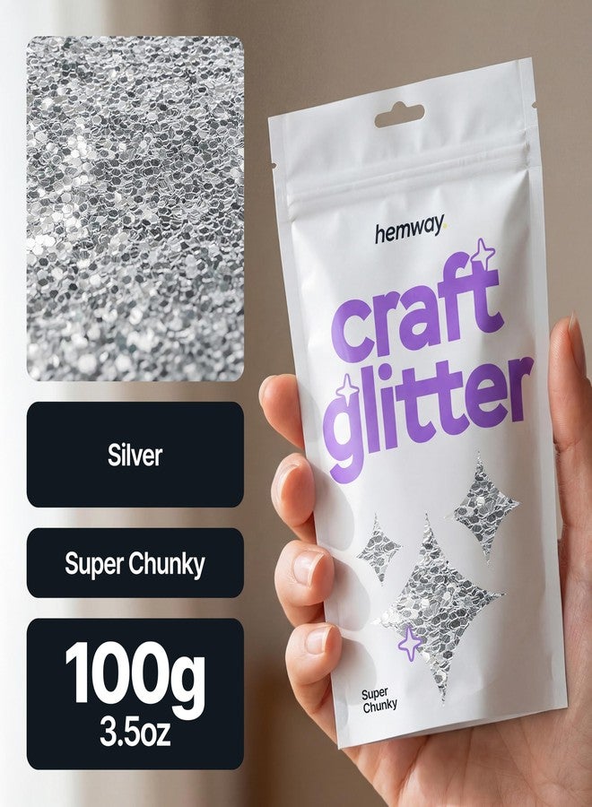 Hemway Craft Glitter Silver 100g Super Chunky Glitter for Crafts, Resin, Epoxy, Tumbler, Art, Candle, Decorations, Crafting Supplies - Image 2