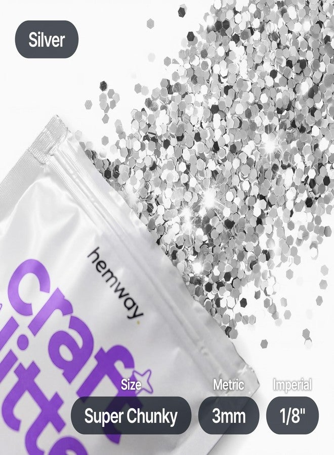 Hemway Craft Glitter Silver 100g Super Chunky Glitter for Crafts, Resin, Epoxy, Tumbler, Art, Candle, Decorations, Crafting Supplies - Image 4
