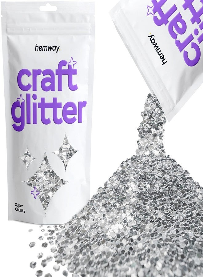 Hemway Craft Glitter Silver 100g Super Chunky Glitter for Crafts, Resin, Epoxy, Tumbler, Art, Candle, Decorations, Crafting Supplies - Image 1