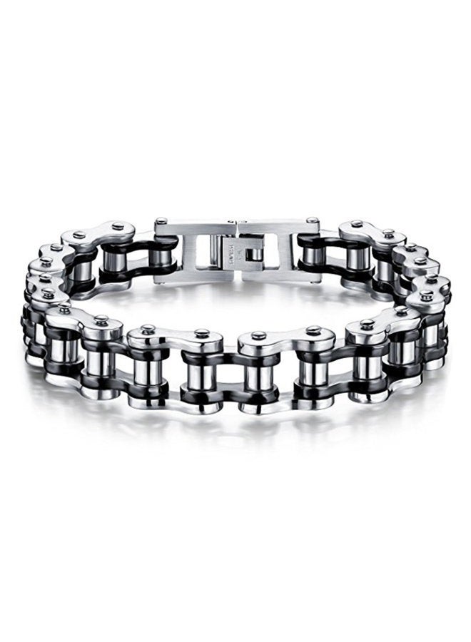 Feraco Mens Bikers Bracelet Stainless Steel Motorcycle Bike Chain Bracelets 8.4 Inch, 215 mm x 12 mm, Stainless Steel - Image 1