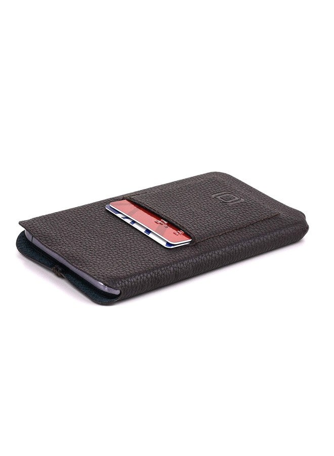 Dockem Minima Wallet Sleeve for iPhone 11 Pro Max, iPhone Xs Max, iPhone 8 Plus, iPhone 7 Plus - Ultra Slim Synthetic/Vegan Leather Wallet Sleeve with Card Slot (Dark Brown) - Image 3