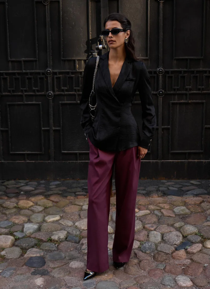 Lichi Loose mid-rise trousers with pleats