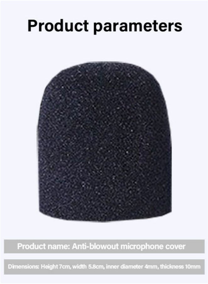 5-piece set black thickened washable microphone cover O-shaped U-shaped universal sponge cover waterproof protective cover  - Image 1