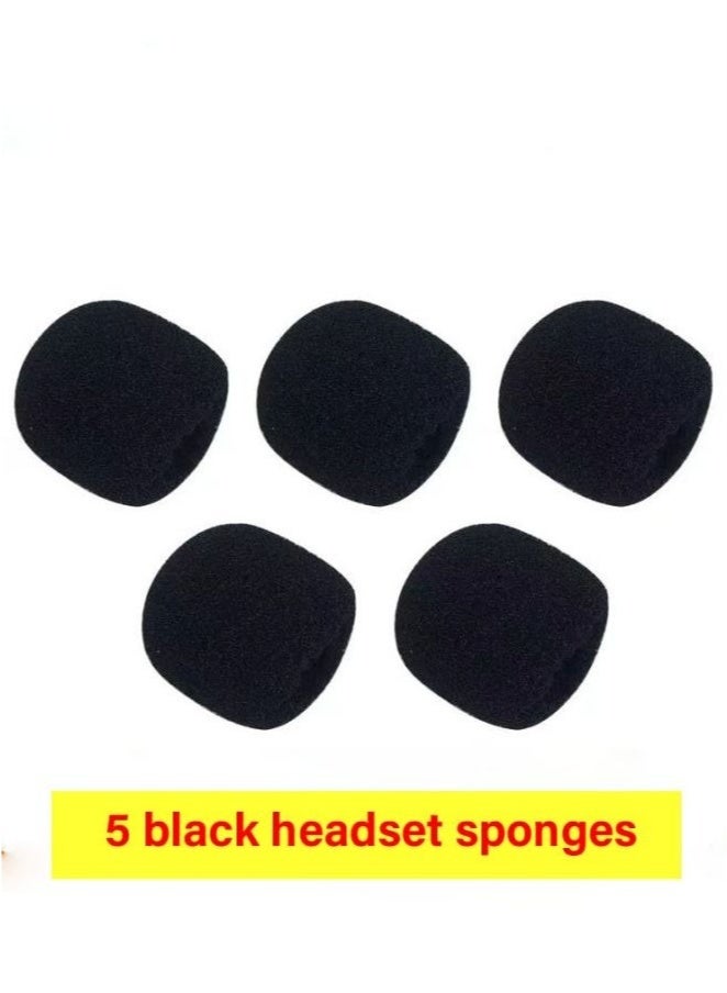 5-piece set black thickened washable microphone cover O-shaped U-shaped universal sponge cover waterproof protective cover  - Image 2