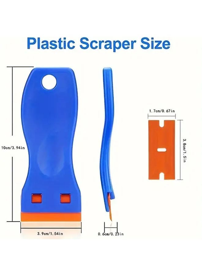 2 Scrapers 16 Blades Blue Paint Sticker Vinyl Adhesive Removal Tool Set - Image 4