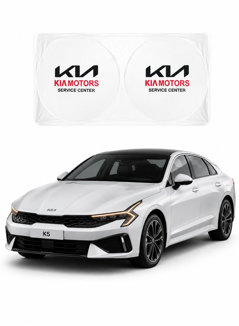 KIA Car Windshield Sun Shade, Foldable UV Rays and Heat Protector, Reflective Sun Visor, Keeps Vehicle Cool, Universal Fit, Easy Installation - KIA - Image 1