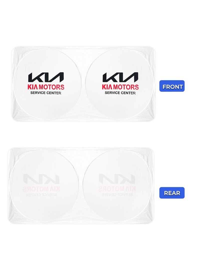 KIA Car Windshield Sun Shade, Foldable UV Rays and Heat Protector, Reflective Sun Visor, Keeps Vehicle Cool, Universal Fit, Easy Installation - KIA - Image 5
