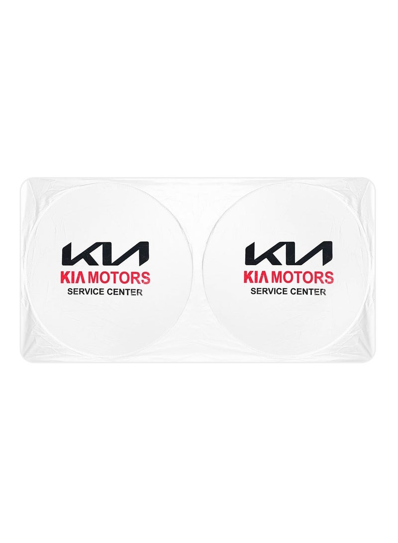 KIA Car Windshield Sun Shade, Foldable UV Rays and Heat Protector, Reflective Sun Visor, Keeps Vehicle Cool, Universal Fit, Easy Installation - KIA - Image 3