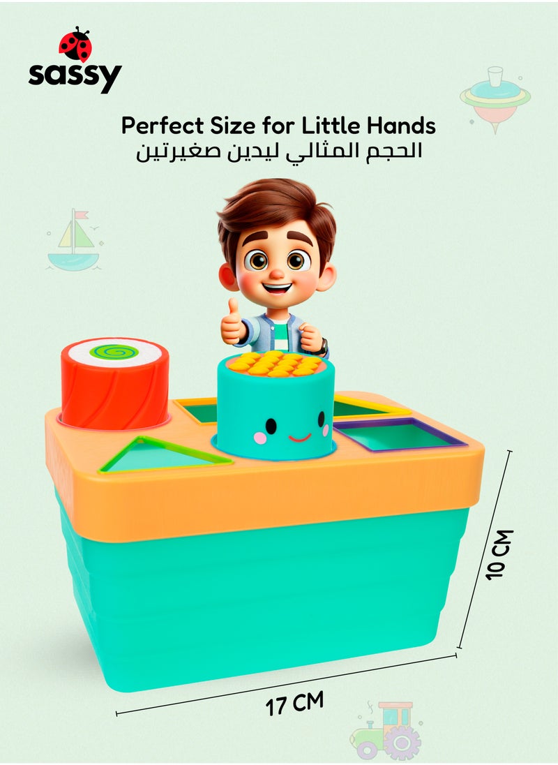 Sushi Sorter – STEM Educational Baby Toy for Sorting, Stacking & Matching Shapes & Colors, BPA-Free & Perfect for Ages 6+ Months