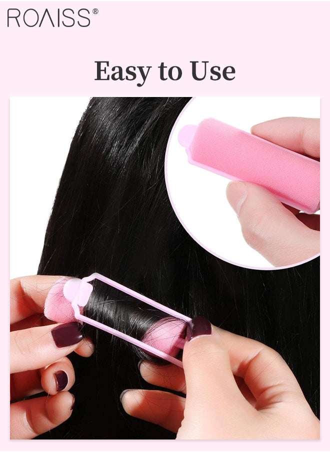roaiss 56 Pcs Foam Sponge Hair Rollers Soft Sleeping Hair Curler Assorted Sizes Flexible Hair Styling Sponge Curler with Pointed Tail Comb and Double-ended Comb for DIY Hair Styling  - Image 5