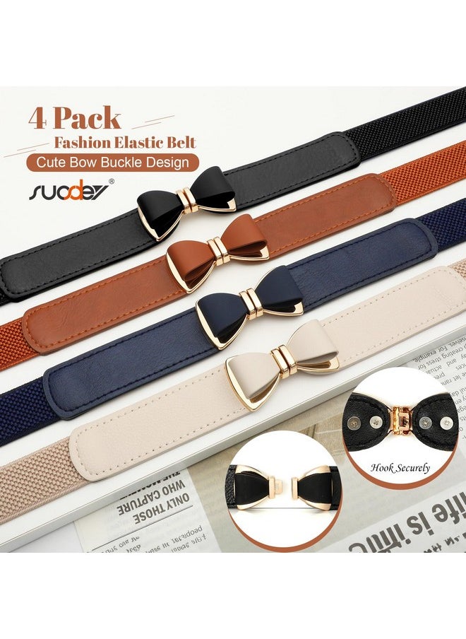 4 Pack Women Skinny Elastic Waist Belt Stretchy Thin Bow Belt Fashion Ladies Belt For Dresses Skirts Christmas Belt - pzsku/Z01514564E4BE46847D96Z/45/_/1735566818/ec55dd6c-b2e4-4029-ab45-ec83eb1aaa1c