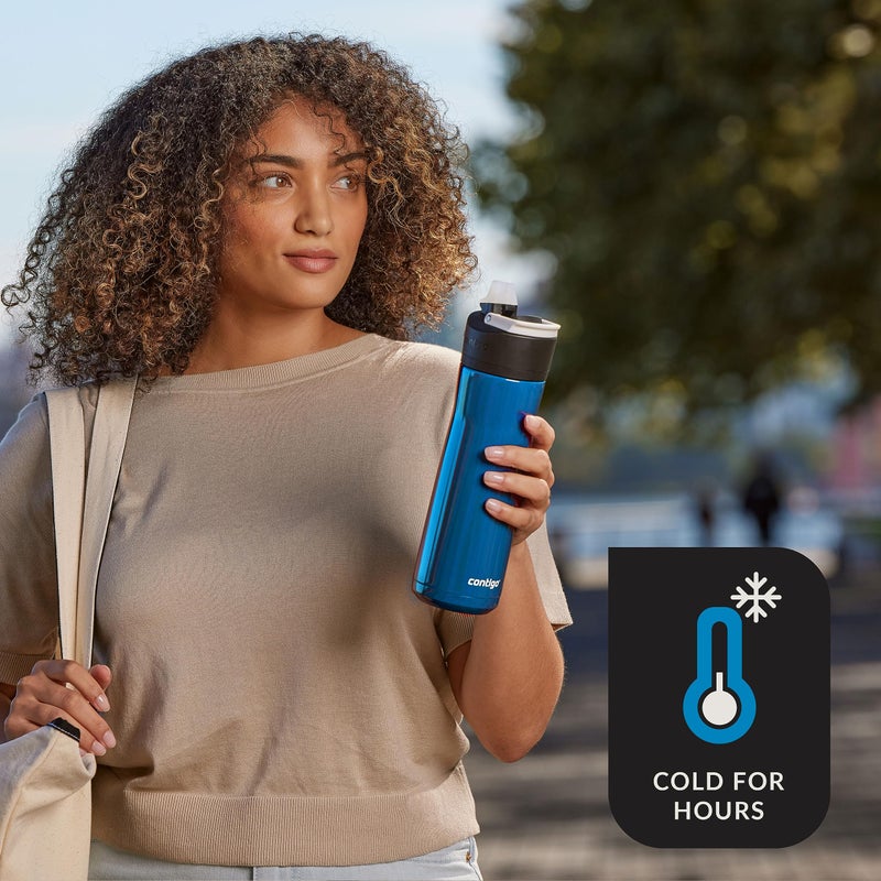 Contigo Ashland Chill Stainless Steel Water Bottle, 24oz, Leakproof Lid & Straw, Keep Drinks Cold for 24hrs & Hot for 6hrs, Ideal for Travel, Work, School - Image 3