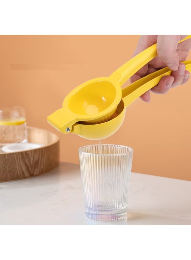 أمم عصارة ليمون يدوية وعصارة ليمون حامض – مكبس حمضيات يدوي لعصير طازج، عصارة مطبخ سهلة التنظيف، صفراء - Image 5