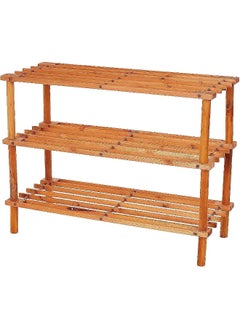 SHOWAY Showay Shoe Rack, 3 Tier Blonde Wood Storage Shoe Rack Stackable Shoe Shelf Storage Organizer, Shoe Stand For Closet, Entryway And Hallway  - Image 1