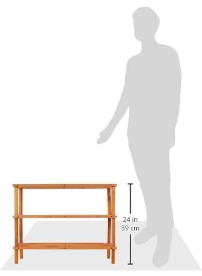 Showay Shoe Rack, 3 Tier Blonde Wood Storage Shoe Rack Stackable Shoe Shelf Storage Organizer, Shoe Stand For Closet, Entryway And Hallway - Image 5