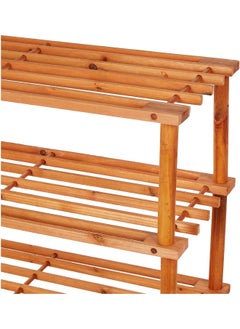 SHOWAY Showay Shoe Rack, 3 Tier Blonde Wood Storage Shoe Rack Stackable Shoe Shelf Storage Organizer, Shoe Stand For Closet, Entryway And Hallway  - Image 3
