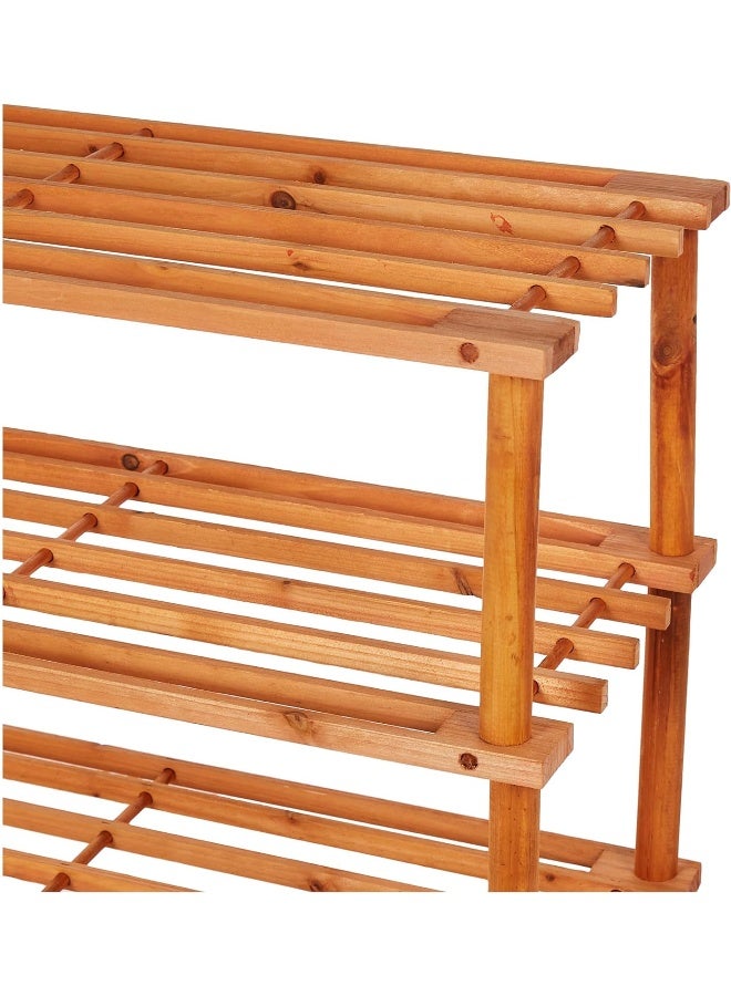 Showay Shoe Rack, 3 Tier Blonde Wood Storage Shoe Rack Stackable Shoe Shelf Storage Organizer, Shoe Stand For Closet, Entryway And Hallway - Image 3