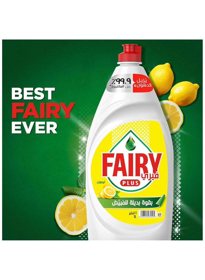 Fairy Plus Lemon Dishwashing Liquid Soap, With Alternative Power To Bleach, 600ml - Image 2