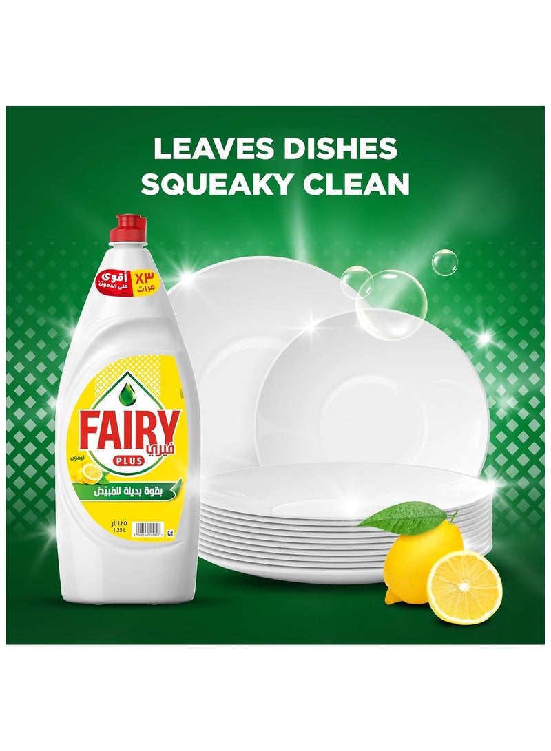 Fairy Plus Lemon Dishwashing Liquid Soap, With Alternative Power To Bleach, 600ml - Image 3