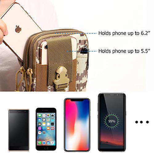 DOUNTO Tactical Waist Pouch EDC Molle Waist Bag Belt Phone Pouch Holster Purse Carrying Pouch for Smartphone Tools - Image 3