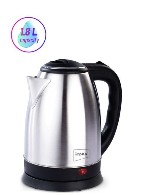 Stainless Steel Cordless Kettle With Boil Dry Protection And Triple Thermostat 1.8 L 1500 W Steamer 1803 Silver