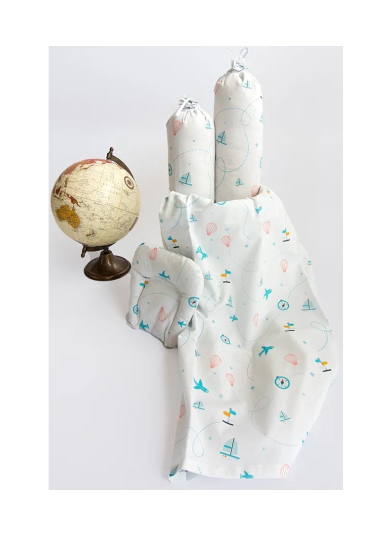 Yellow Doodle Yellow Doodle Cot Bedsheet Set - Lil Travellers  - Image 3
