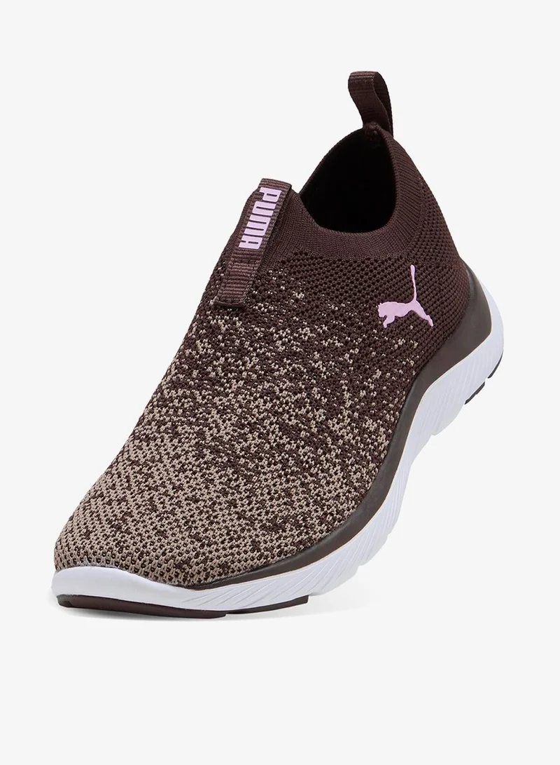 Puma Chocolate Fondue-Mouse Gray-Mauve Glow Softride Remi Slip-On Knit for Women | Best Price UAE