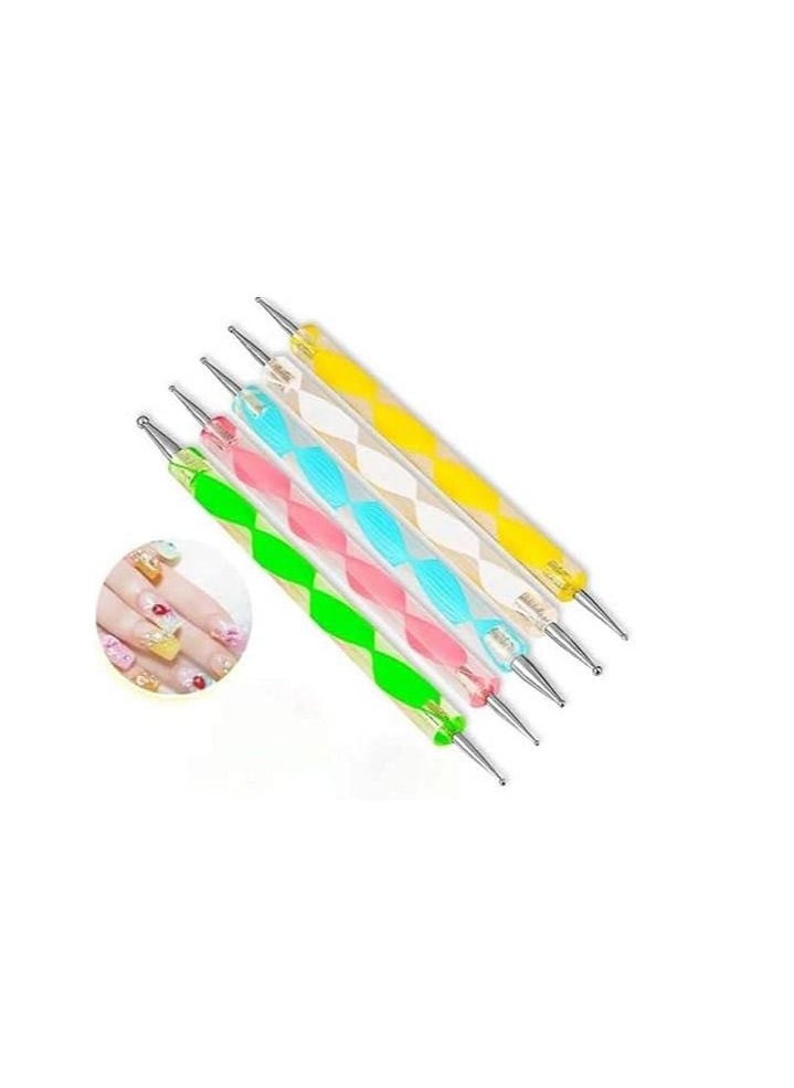 ORiTi ORiTi 5pcs 2 Way Dotting Pen Marbleizing Painting Tool Nail Art Dot Set  - Image 2
