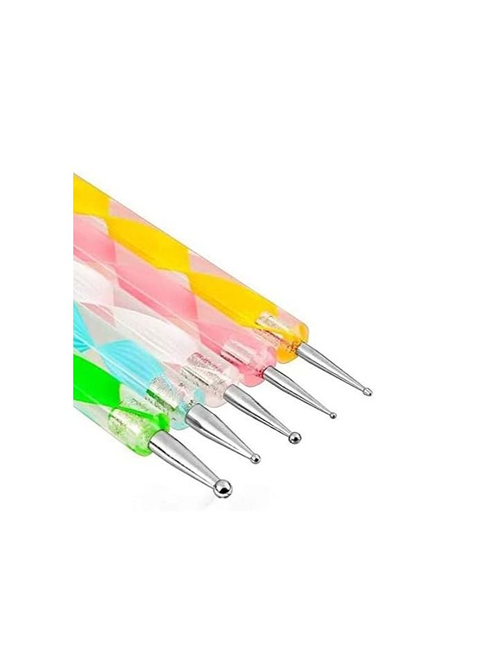 ORiTi 5pcs 2 Way Dotting Pen Marbleizing Painting Tool Nail Art Dot Set - Image 5