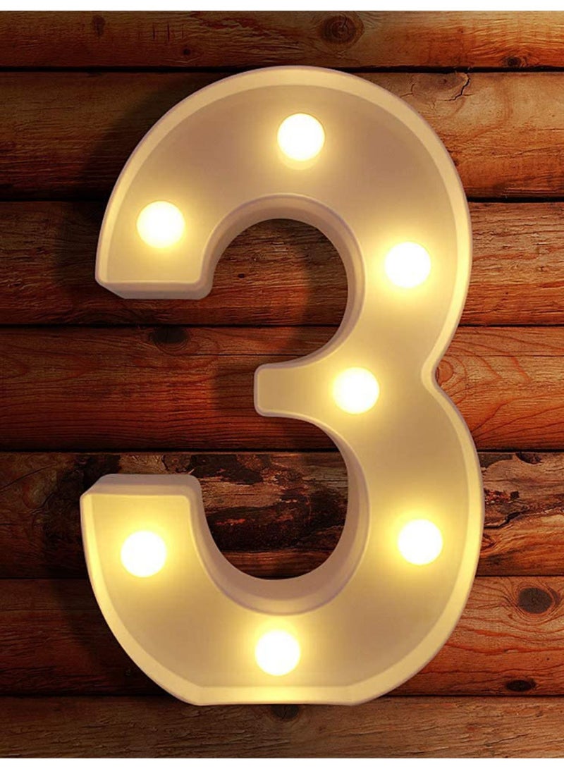 فيتاشيلي أرقام مصابيح LED ، لافتة دائمة للضوء مع لمبات مصباح ليلي أبيض دافئ  ثلاثة - Image 1