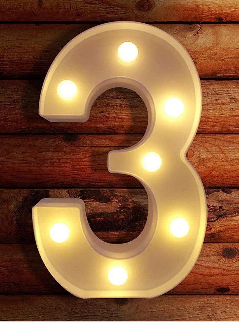 فيتاشيلي أرقام مصابيح LED ، لافتة دائمة للضوء مع لمبات مصباح ليلي أبيض دافئ  ثلاثة - Image 3