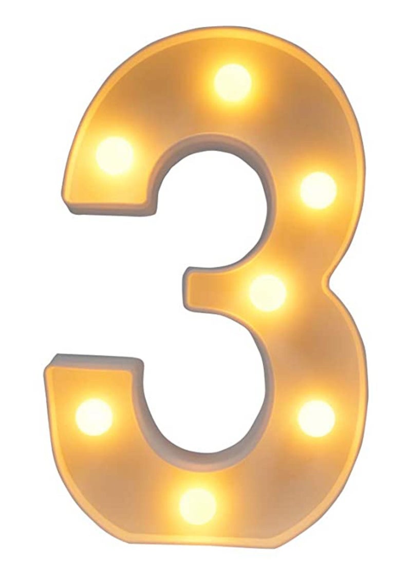 فيتاشيلي أرقام مصابيح LED ، لافتة دائمة للضوء مع لمبات مصباح ليلي أبيض دافئ  ثلاثة - Image 4