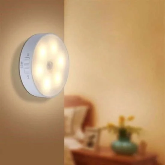 Lisinya Motion Sensor USB Rechargeable Spot Lamp Magnet and Adhesive Daylight Color LED