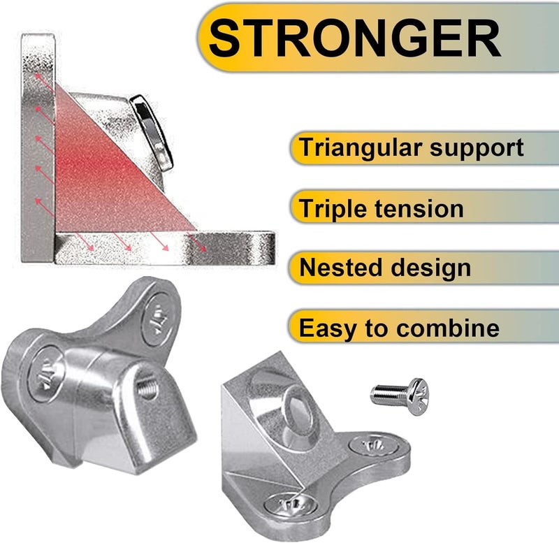 Luckam 10 Pcs L Brackets, Detachable Metal Corner Braces for 90-Degree Angles, Heavy-Duty Shelf Mounting Hardware for Wood Furniture, Right Angle Brackets for Corner Shelves, Silver - Image 3