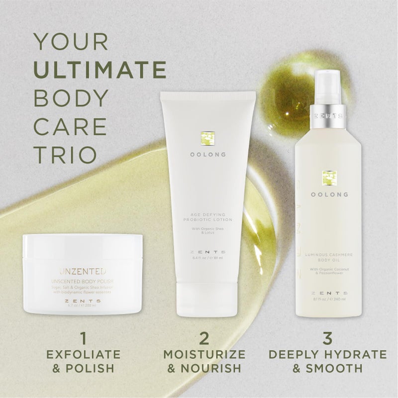 Zents Luminous Cashmere Body Oil (Oolong Fragrance) | Moisturizing Body Oil with Vitamin E & Organic Coconut Oil | Softens & Smooths Skin | 8 fl oz - Image 5