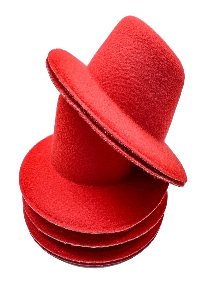 ERDANER 10Pcs Mini Top Hats,Mini Formal Bowler Hats,Miniature Hats for DIY Crafts Hair Accessories Decorate(10cm,Big Red) - Image 1