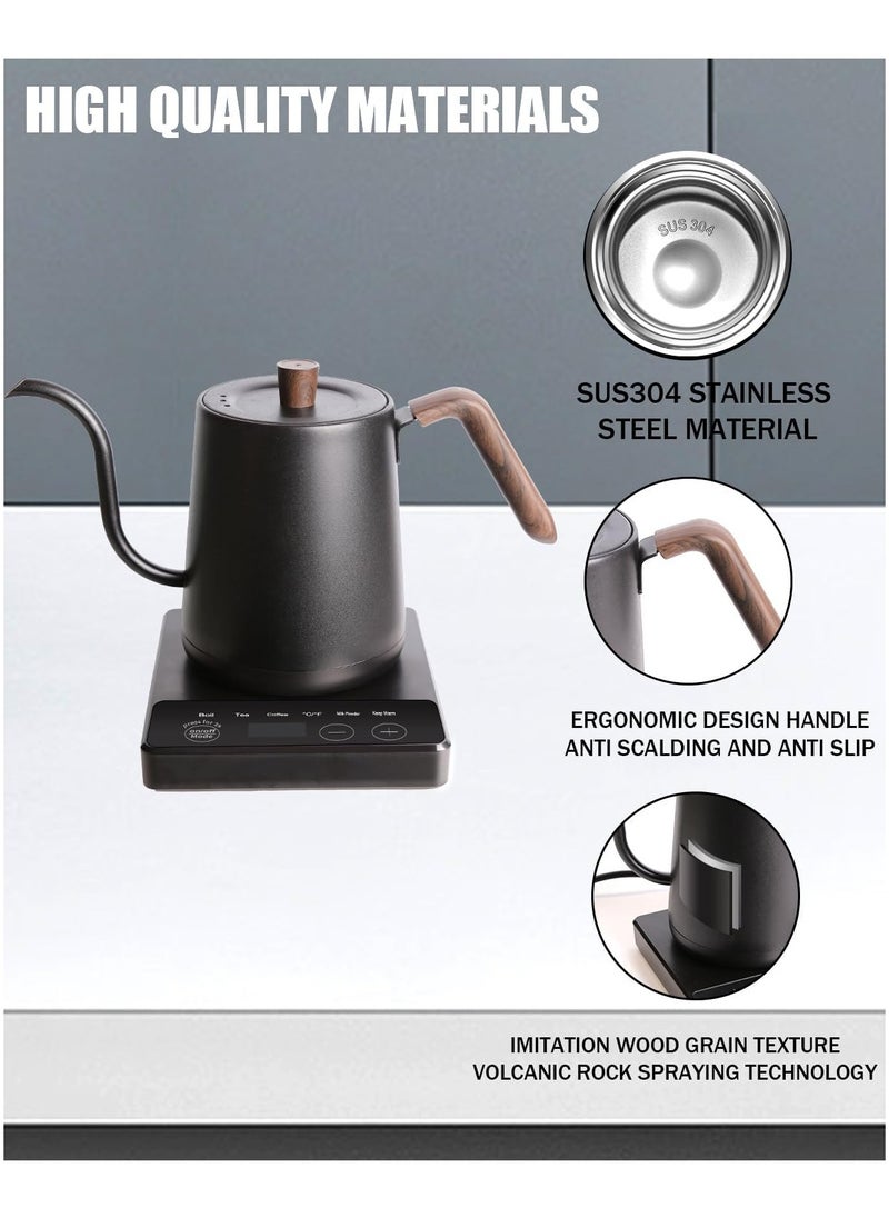 Aideli Electric Gooseneck Kettle 1000W Ultra Fast Boiling Water Kettle 100% Stainless Steel for Pour-over Coffee & Tea Leak-Proof Design Boil-Dry Protection 0.8L  - Image 5
