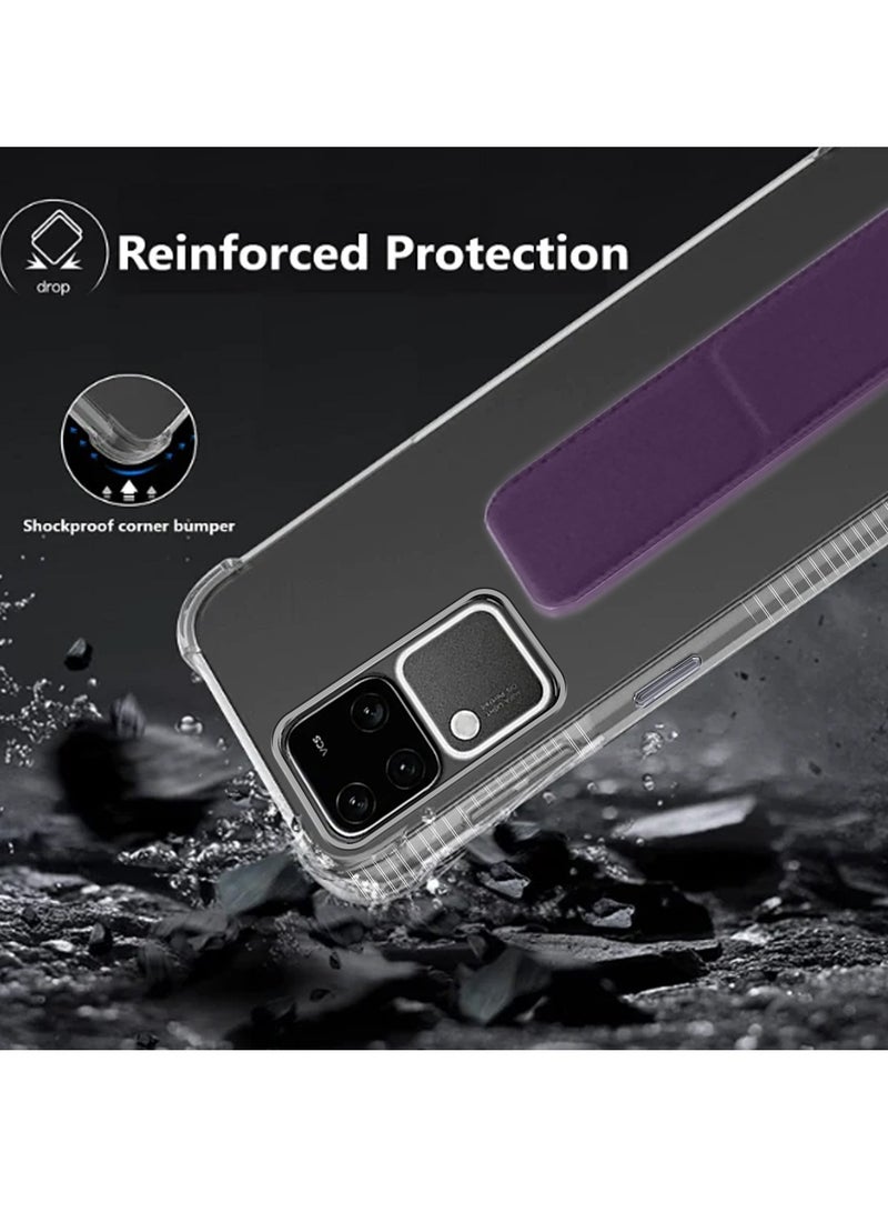Wtech TPU Hand Grip Air Pillow Case Cover For Vivo V30 5G 2024 Clear/Eggplant Purple - Image 5