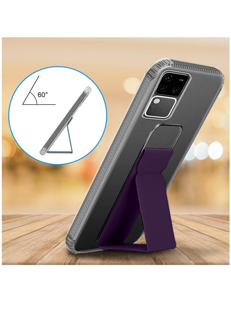 Wtech TPU Hand Grip Air Pillow Case Cover For Vivo V30 5G 2024 Clear/Eggplant Purple - Image 3