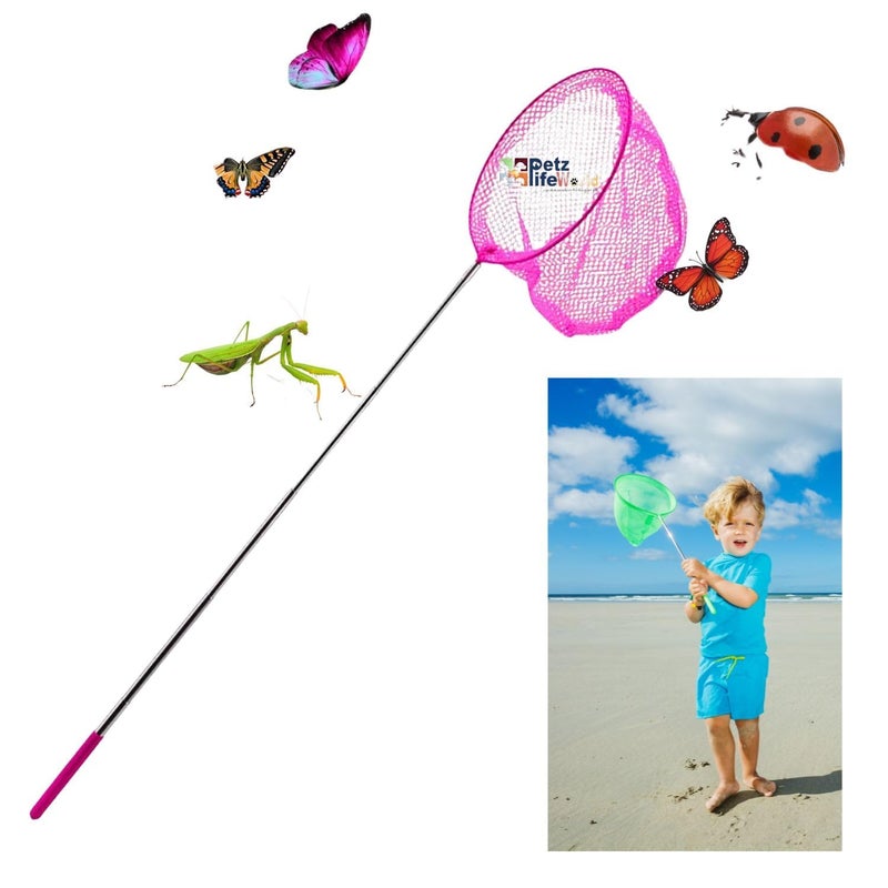 VAYINATO شبكة قابلة للتمديد من الفولاذ المقاوم للصدأ (37 سم إلى 85 سم) مناسبة لشبكات صيد الفراشات رائعة لاصطياد الحشرات أدوات خارجية مثالية (قد يختلف اللون - عبوة من 1) من بيتزلايف وورلد - Image 1