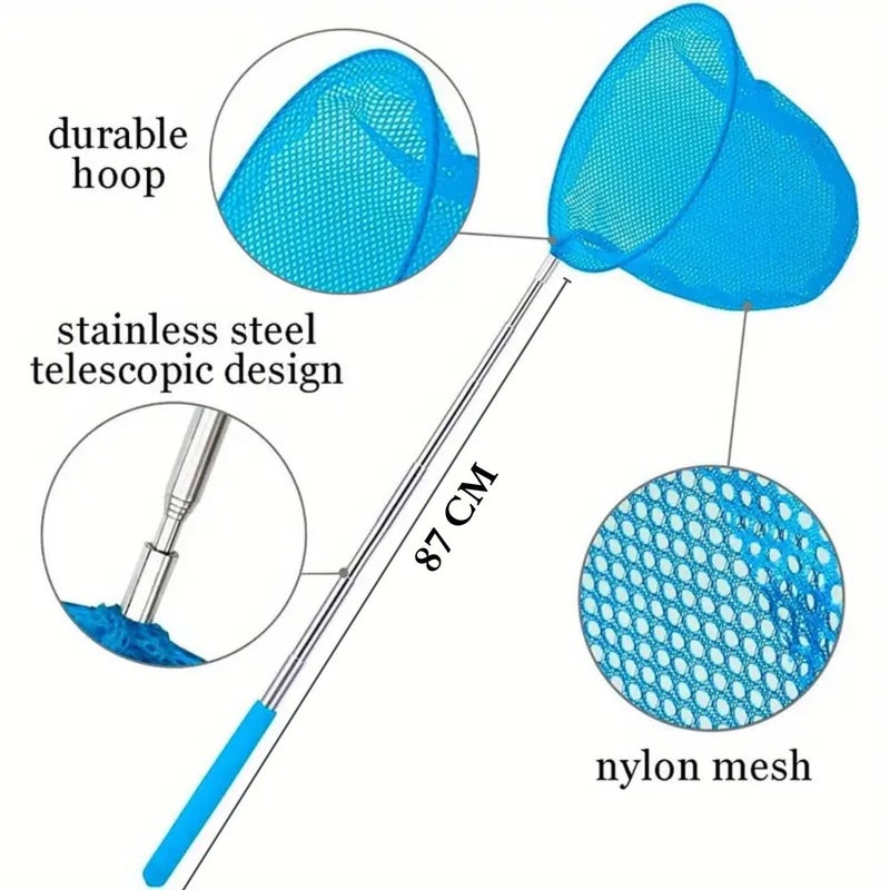 VAYINATO شبكة قابلة للتمديد من الفولاذ المقاوم للصدأ (37 سم إلى 85 سم) مناسبة لشبكات صيد الفراشات رائعة لاصطياد الحشرات أدوات خارجية مثالية (قد يختلف اللون - عبوة من 1) من بيتزلايف وورلد - Image 2