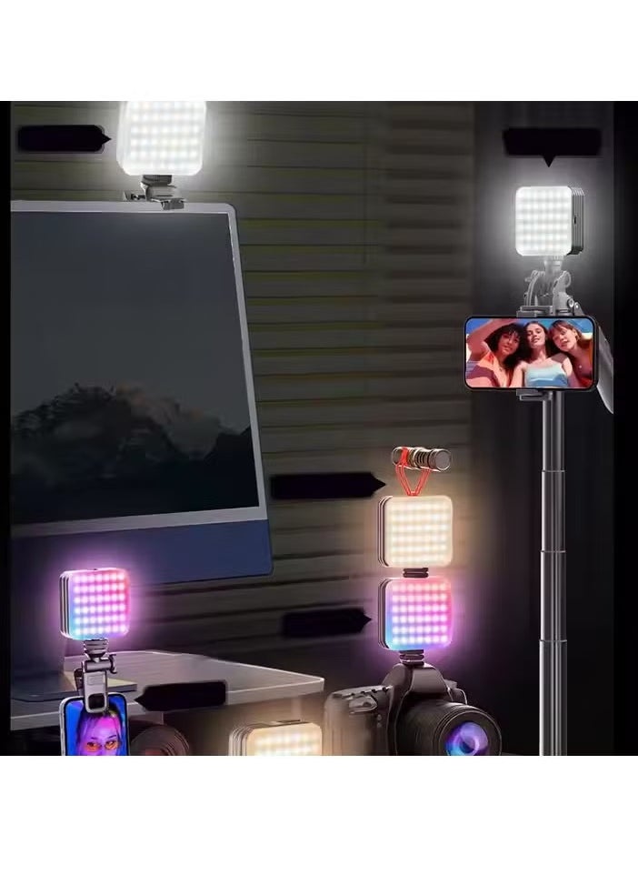 JAJEEK - D12S LED Fill Light – 2000mAh Portable RGB Video Light, Full Color, Multi-Port, Rechargeable, Compact Pocket-Sized LED Light for Photography, Vlogging, and Content Creation - Image 1