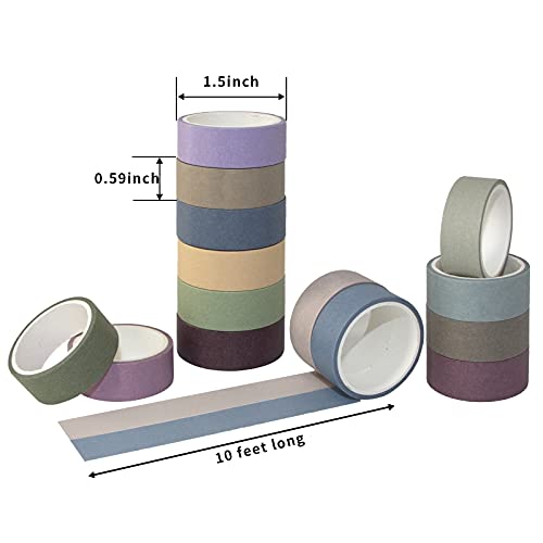 Mooker 20 Rolls Washi Tape Set, Colored Masking Tape, Decorative Nature Colored Tapes for Arts, DIY Crafts, Bullet Journals, Scrapbooking - 15mm Wide - Image 4
