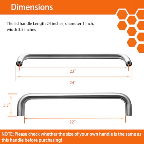 PHYESUVIN 24 Grill Lid Handle Replacement Parts for Traeger Pellet Grills KIT0141 Grill Lid Handle for Traeger Pro 34 and Eastwood 34 Series Stainless Steel - Image 3