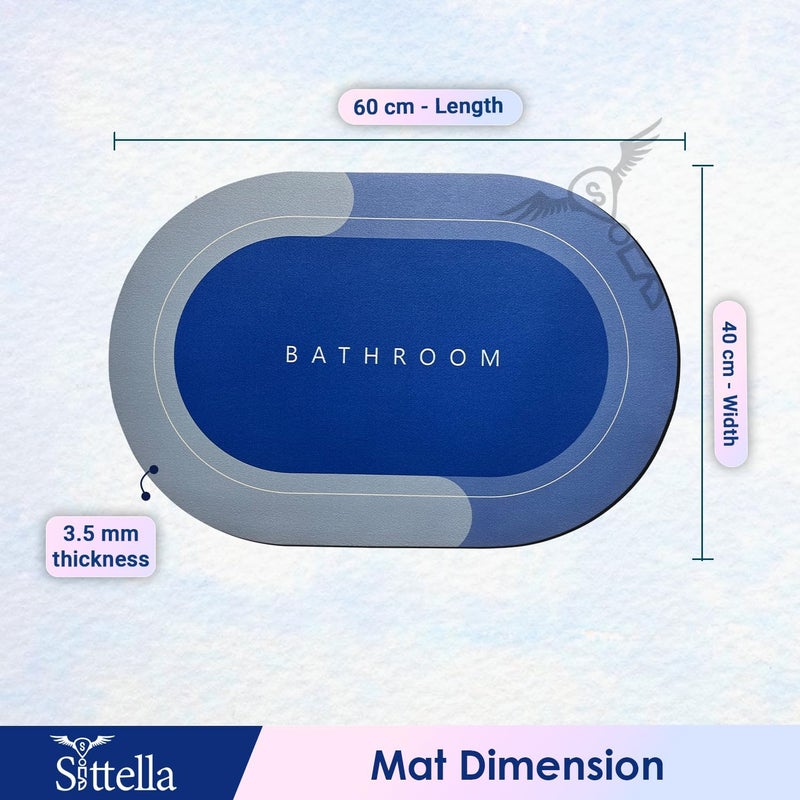 SITTELLA® Bathroom Door Mat | Anti Slip Floor Mat for Home and Kitchen | Anti Skid Water Soaking Bathroom Mat | Super Water Absorbent Rubber Foot Mat (40 x 60 cm) Color May Vary - Image 2