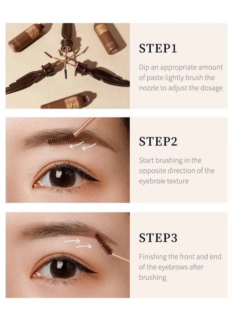 Natural Look Elegant Feathers Eyebrow Cream Humidity-Proof and Flake-Proof Brush to Fill in Eyebrows and Cover for Women