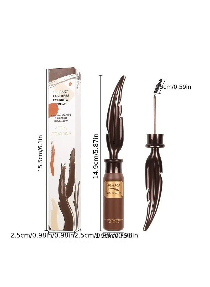 Natural Look Elegant Feathers Eyebrow Cream Humidity-Proof and Flake-Proof Brush to Fill in Eyebrows and Cover for Women
