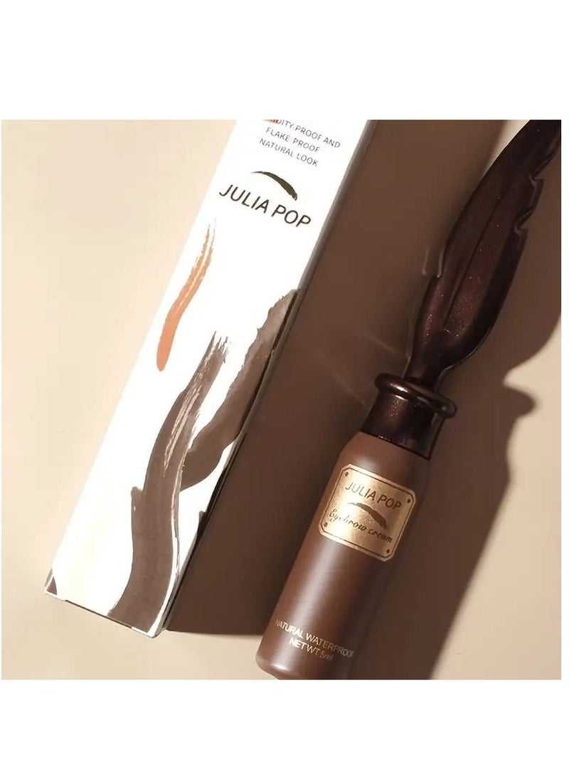 Natural Look Elegant Feathers Eyebrow Cream Humidity-Proof and Flake-Proof Brush to Fill in Eyebrows and Cover for Women