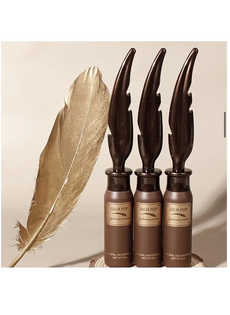 Natural Look Elegant Feathers Eyebrow Cream Humidity-Proof and Flake-Proof Brush to Fill in Eyebrows and Cover for Women