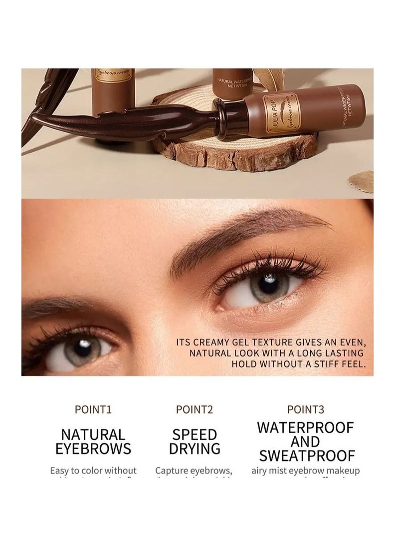 Natural Look Elegant Feathers Eyebrow Cream Humidity-Proof and Flake-Proof Brush to Fill in Eyebrows and Cover for Women